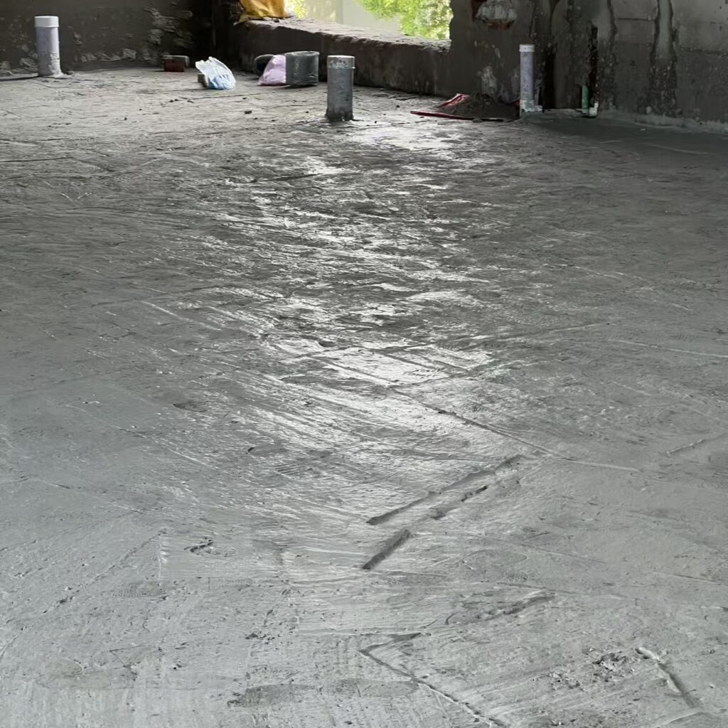 Lightweight foam concrete being applied in construction project Pakistan