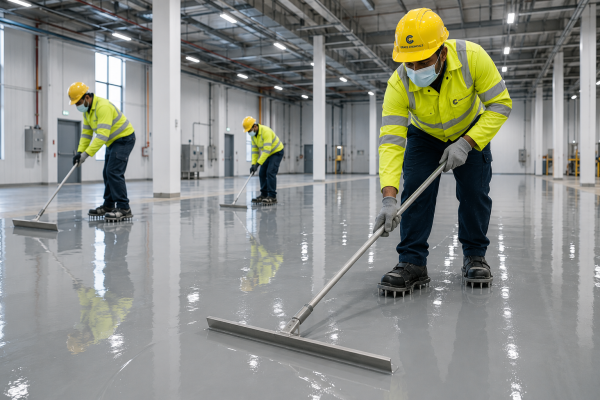 Commercial industrial flooring project in Lahore