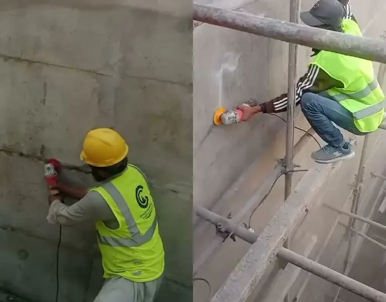 Grinding of basement wall