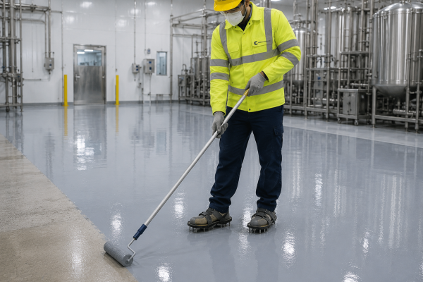 Warehouse epoxy flooring system by Grace Chemicals